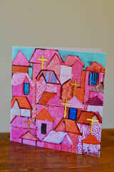Let's Go Home Notecards - Pink - 8 Pack