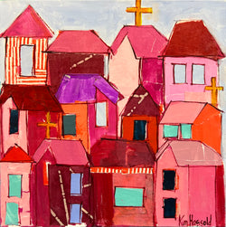 Pink Rooftops - 20x20