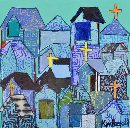 Blue Rooftops Print
