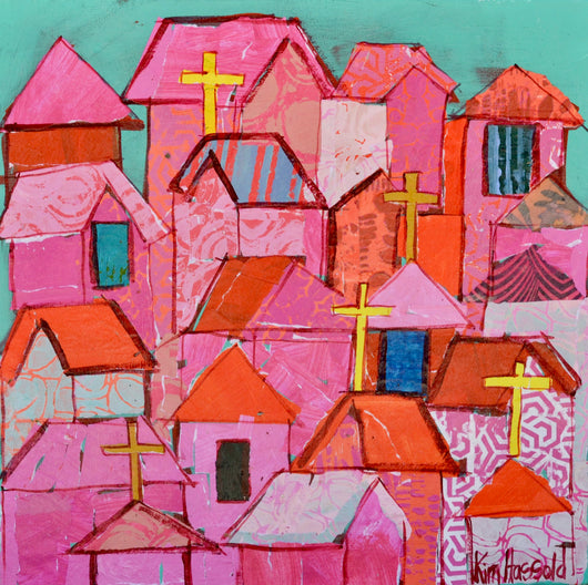 Pink Rooftops Print