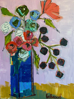 Blue Vase and Berries - 36x48
